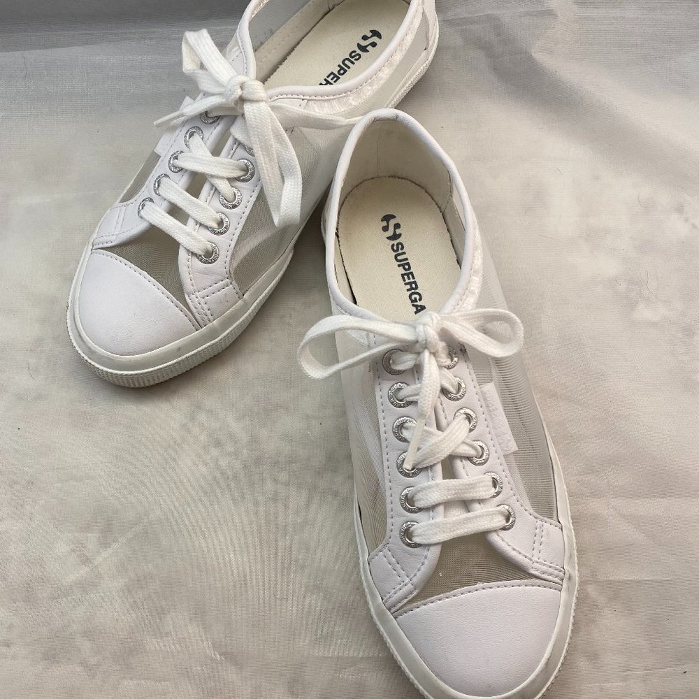Superga 2750 White Mesh Sneaker Sz 8.5